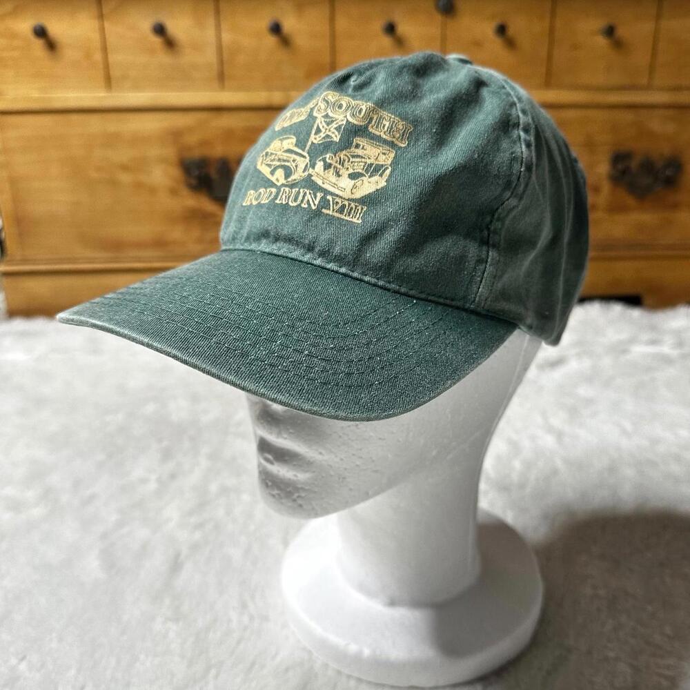Ole South Rod Run VIII Vintage Green Adjustable Baseball Cap